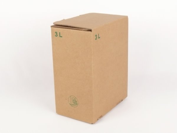 Karton Bag in Box 3 Liter braun, Saftkarton, Faltkarton, Apfelsaft-Karton, Saftschachtel, Schachtel. - 1